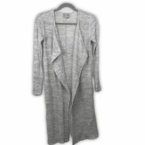 Anthropologie Saturday Sunday Duster Cardigan XS Space Dye Cream Black